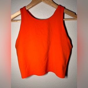 Athleta Women's Activewear Sport Bra Halter
Sleeve Orange